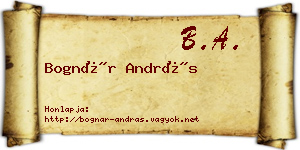 Bognár András névjegykártya