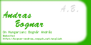 andras bognar business card