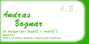 andras bognar business card